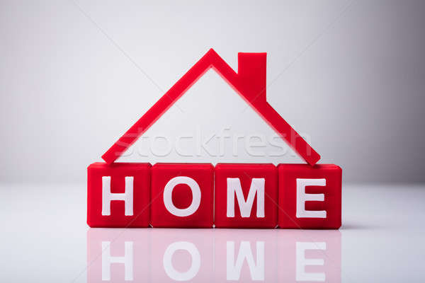 Roof Outline On Red Block Stock photo © AndreyPopov