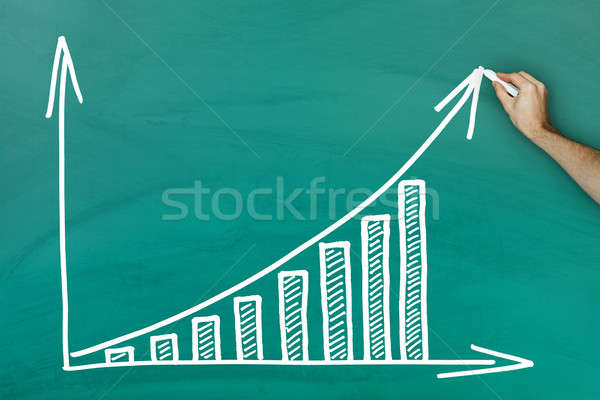 Hand writing on profit growth chart blackboard Stock photo © AndreyPopov