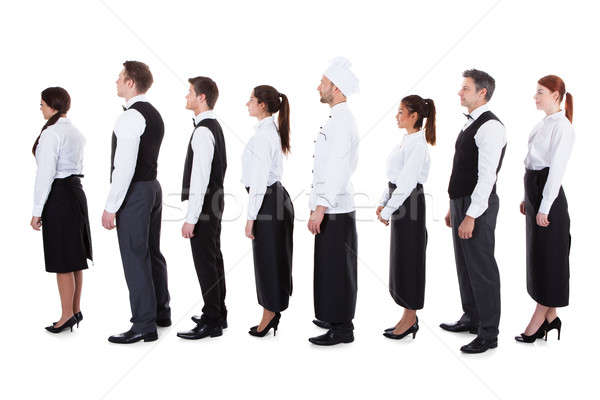 Waiters and waitresses standing in queue Stock photo © AndreyPopov
