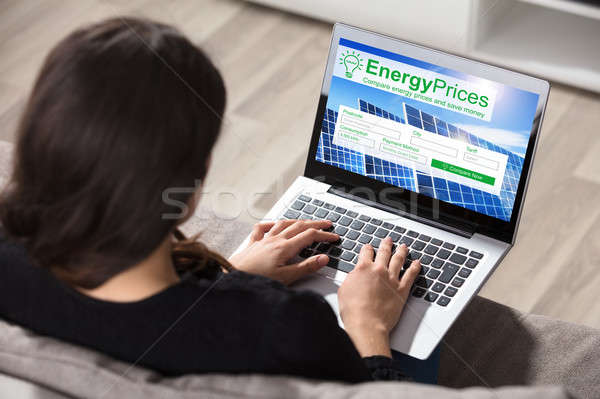 Woman Looking At Energy Prices On Laptop Stock photo © AndreyPopov