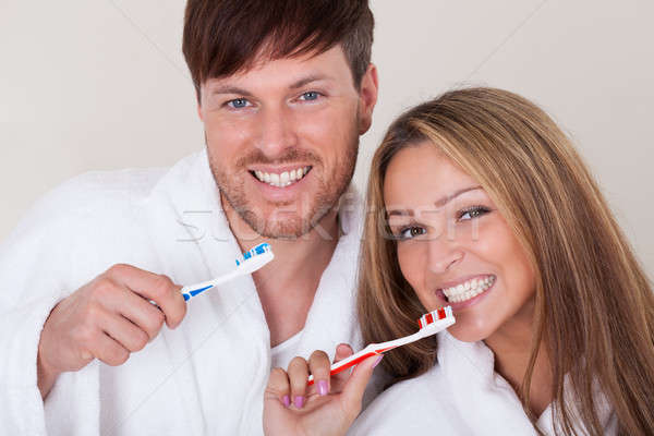 They brushed teeth together Stock photo © AndreyPopov