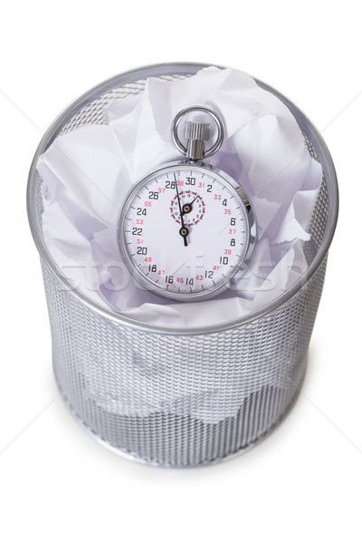 Alarm Clock On Papers In Dustbin Stock photo © AndreyPopov
