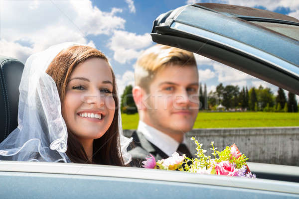 Young Just Married Couple In Car Stock photo © AndreyPopov