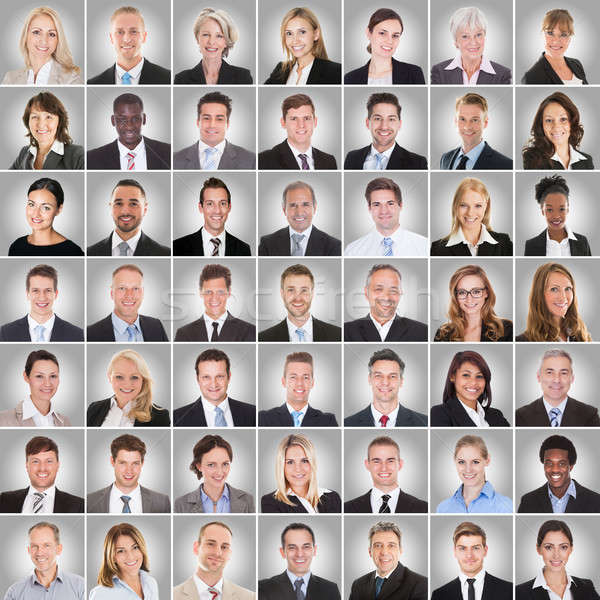 Collage Of Smiling Businesspeople Stock photo © AndreyPopov
