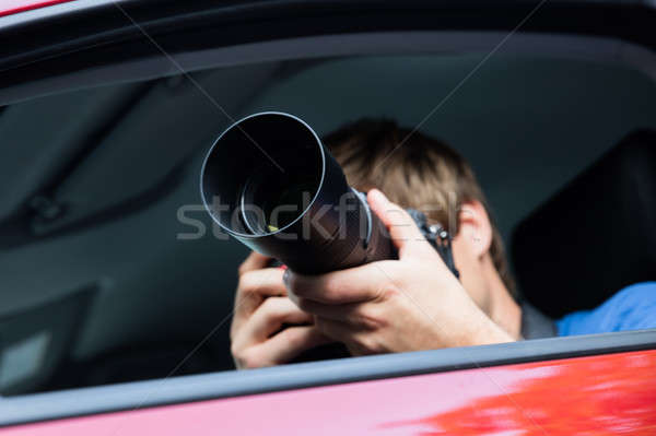 Man Photographing With SLR Camera Stock photo © AndreyPopov