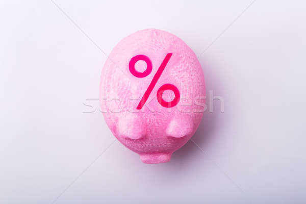 Percentage Sign On Piggy Bank Stock photo © AndreyPopov