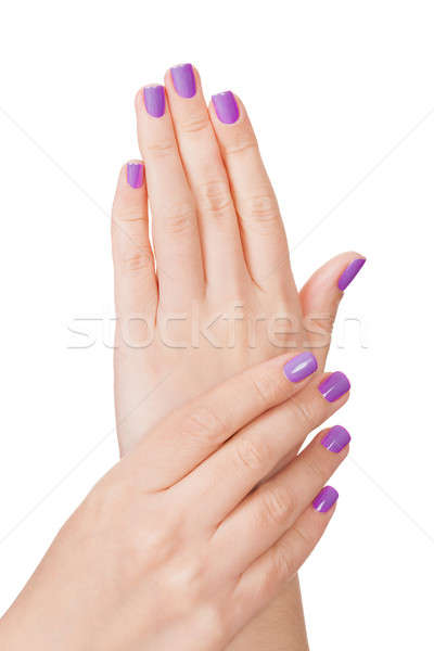 人的 手指 美麗 修指甲 孤立 白 商業照片 © AndreyPopov