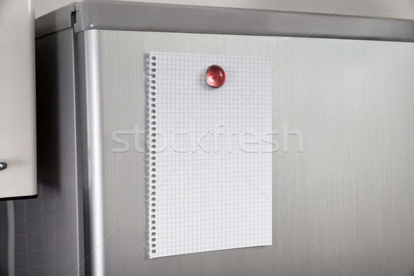 Blank Paper On Refrigerator Door Stock photo © AndreyPopov