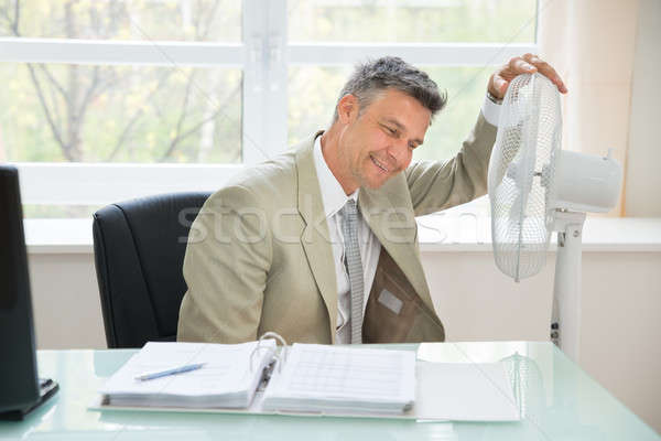 Affaires séance fan portrait heureux bureau [[stock_photo]] © AndreyPopov