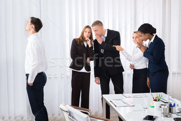 Stockfoto: Kantoor · achter · jonge · collega