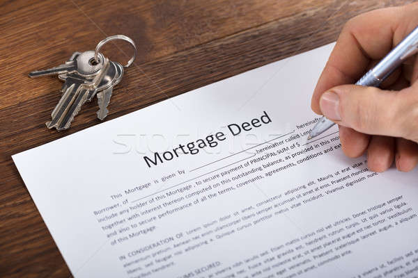 Person Hand Filling A Mortgage Document Stock photo © AndreyPopov
