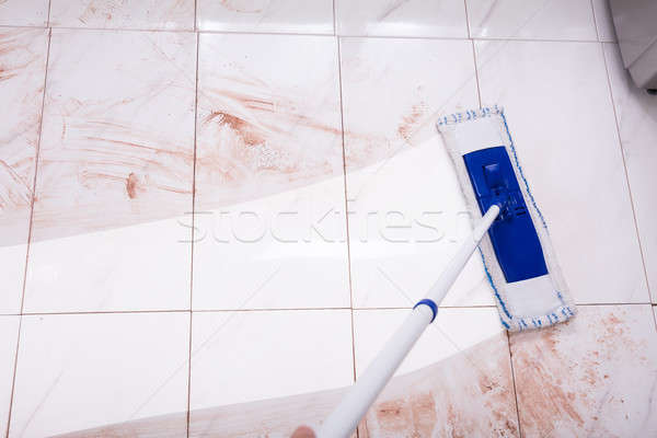 Mop Cleaning Kitchen Floor Stock photo © AndreyPopov