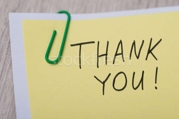 Thank You ! Written On Yellow Note Stock photo © AndreyPopov
