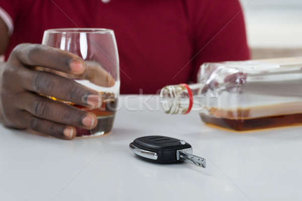 Stock photo: Man With Car Key Consuming Alcohol