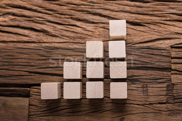 Increasing Bar Graph Blocks On Wood Stock photo © AndreyPopov