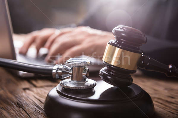 Close-up Of Stethoscope And Gavel Stock photo © AndreyPopov
