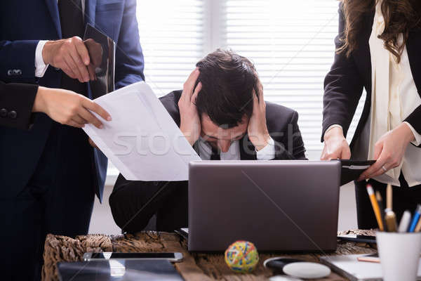 Geschäftsmann Sitzung Büro Business Arbeit Stock foto © AndreyPopov