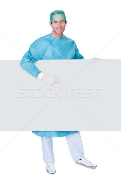 Foto stock: Masculina · cirujano · uniforme · aislado · blanco