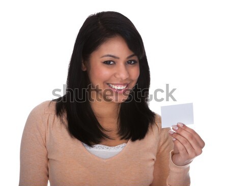 Young Woman Showing Visiting Card Stock photo © AndreyPopov