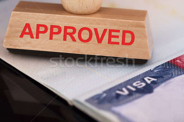 Stock photo: Approved Stamp On Visa