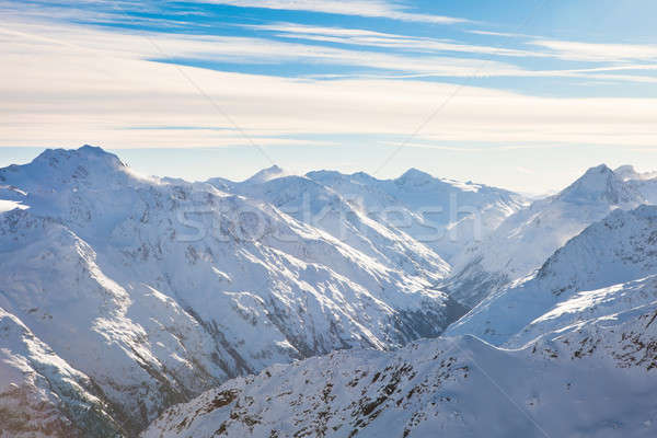 Zăpadă acoperit munte alpi natură Imagine de stoc © AndreyPopov