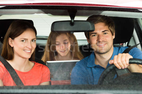 Stock photo: Family Traveling By Car