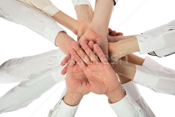 Multiracial Restaurant Staff Stacking Hands Stock photo © AndreyPopov