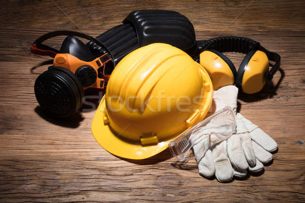 Yellow Hard Hat With Safety Equipment Stock photo © AndreyPopov