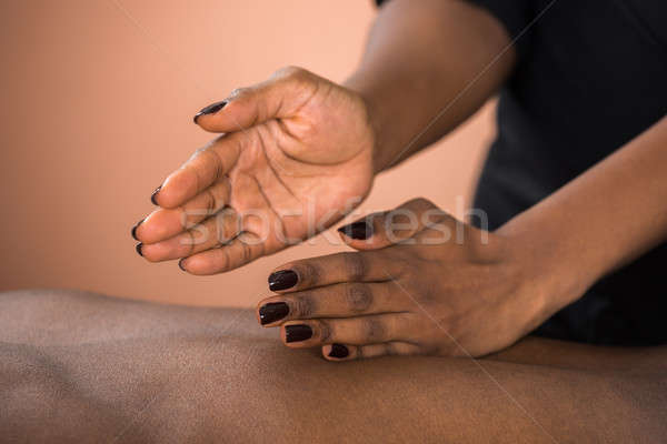 Stock foto: Mann · zurück · Massage · jungen · african · spa