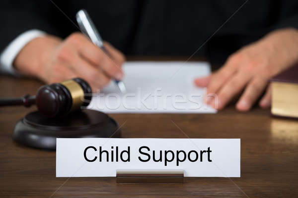 Nameplate Displaying Child Support In Court Stock photo © AndreyPopov