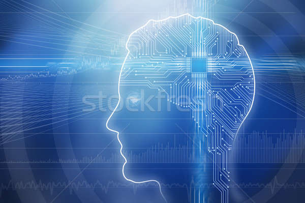 Ilustrare digital generata uman cap abstract Imagine de stoc © AndreyPopov