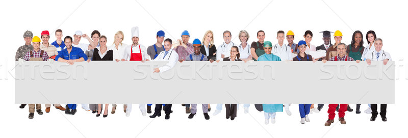 People With Various Occupations Holding Blank Billboard Stock photo © AndreyPopov