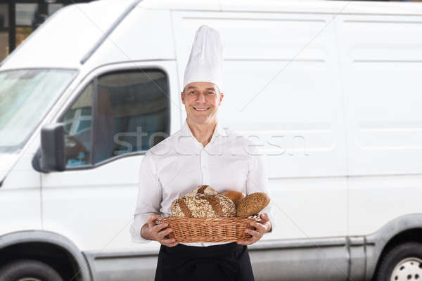 [[stock_photo]]: Baker · panier · plein · pain · pain