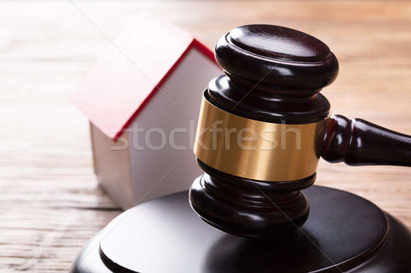 House Model With Gavel Stock photo © AndreyPopov