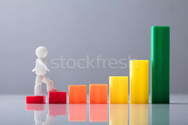 Emberi alkat sétál üzleti grafikon színes szürke Stock fotó © AndreyPopov