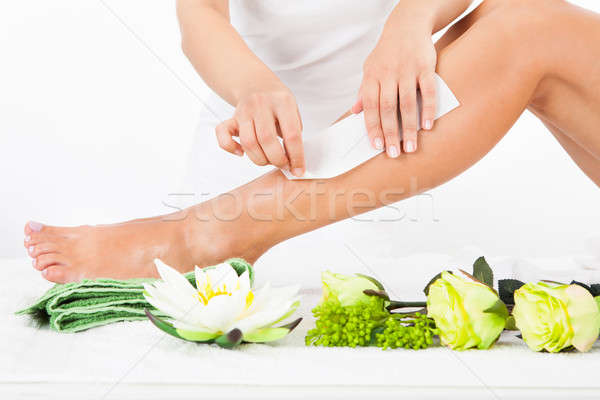 Mujer piernas depilación pierna spa nina Foto stock © AndreyPopov