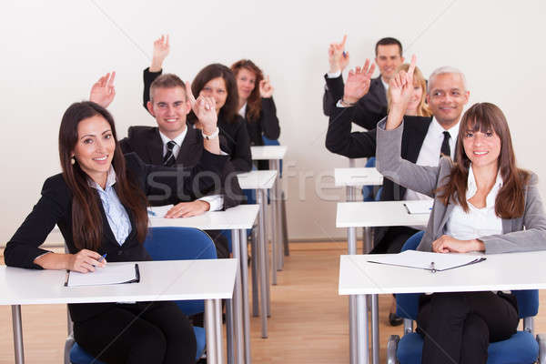 Businesspeople Raising Their Hands Stock photo © AndreyPopov