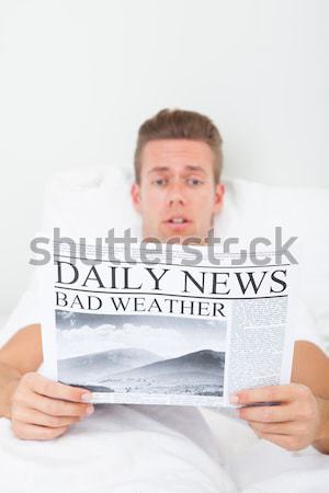 Man Reading Newspaper Stock photo © AndreyPopov