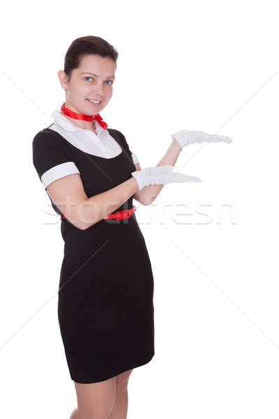 Bastante anfitriã jovem inteligente uniforme Foto stock © AndreyPopov
