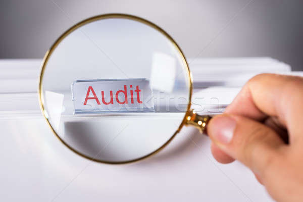 Hand Showing Audit Tab Through Magnifying Glass Stock photo © AndreyPopov