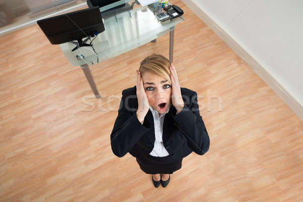 Anxieux jeunes femme d'affaires vue [[stock_photo]] © AndreyPopov