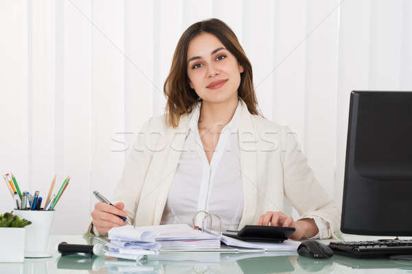 Stock photo: Businesswoman Working At Office