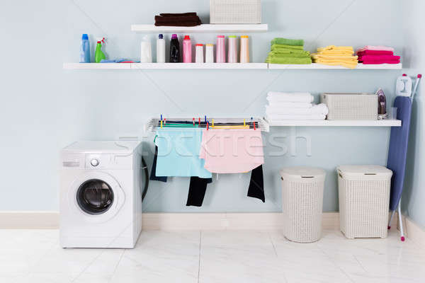 Innenraum Dienstprogramm Zimmer Waschmaschine Reinigung Ausrüstung Stock foto © AndreyPopov
