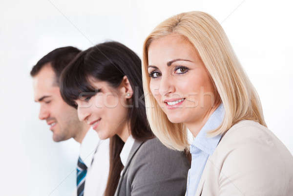 Close Up Of Happy Business People In A Row Stock photo © AndreyPopov