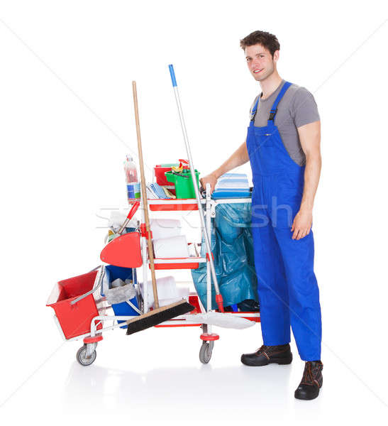 Man With Cleaning Equipment Stock photo © AndreyPopov