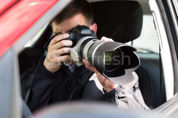 Private Detective Photographing With Slr Camera Stock photo © AndreyPopov
