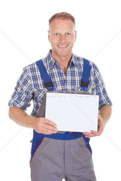 Ezermester tart plakát portré mosolyog felnőtt Stock fotó © AndreyPopov