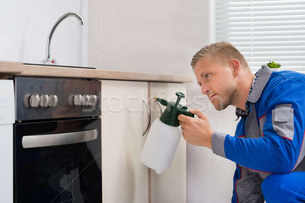 Worker With Pesticide Sprayer Stock photo © AndreyPopov