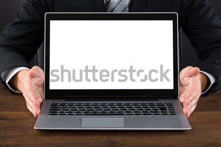 Close-up Of Businessperson Showing Laptop Stock photo © AndreyPopov