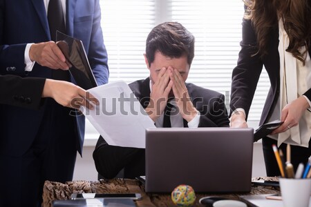 Mulher jovem homem assédio sexual negócio escritório sexo Foto stock © AndreyPopov